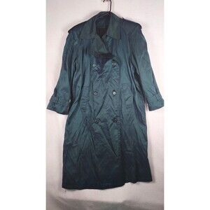 Degrees Womens XXL Teal Double Breasted Trench Coat Long Wool Blend Jacket 1X